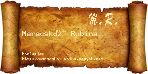 Maracskó Rubina névjegykártya